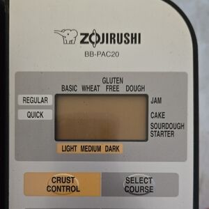 Zojirushi BB-PAC20 Bread Machine Control Panel - White/Gray